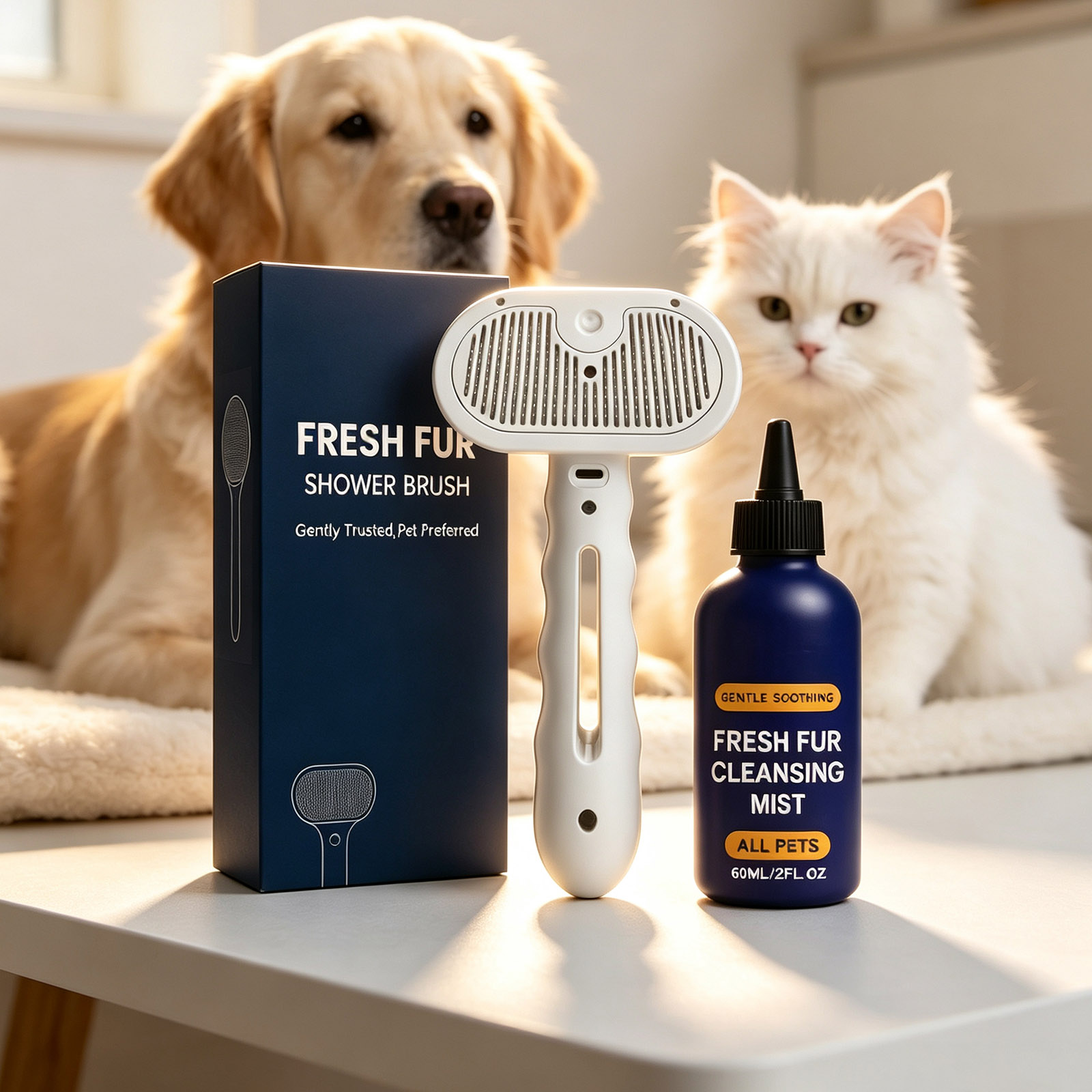 Hair Care Kit - Pet Hair Detangler Spray Set Softening
