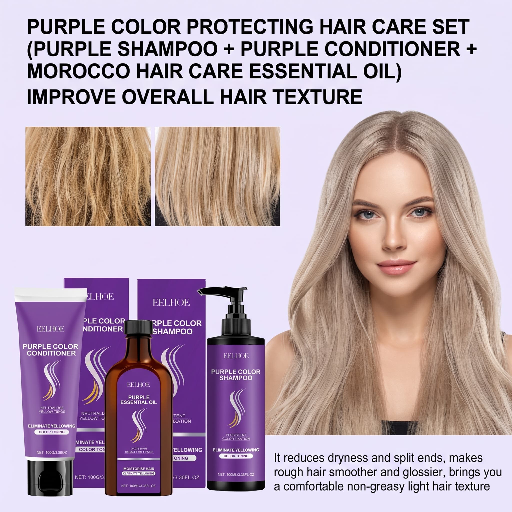 Purple Shampoo Set With Condit - огляд і ціна Hair Care Color