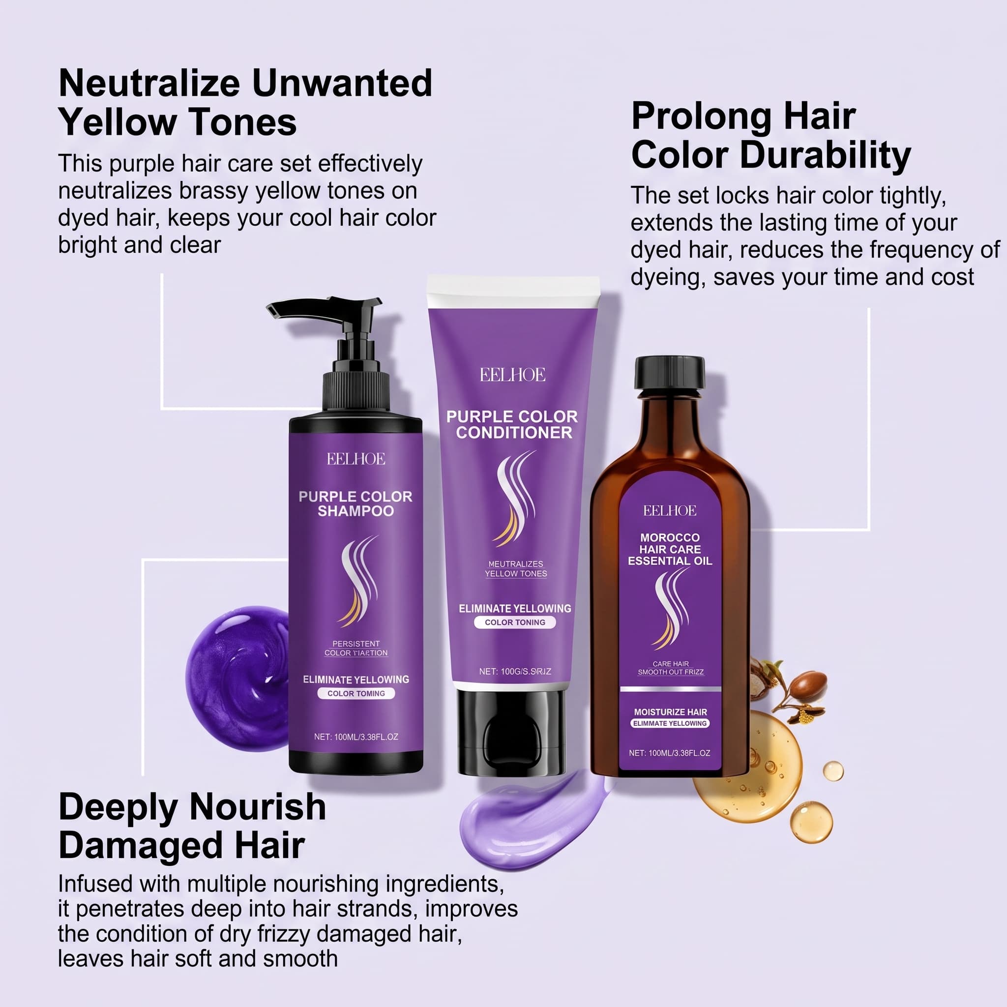 Purple Shampoo Set With Condit - огляд і ціна Hair Care Color