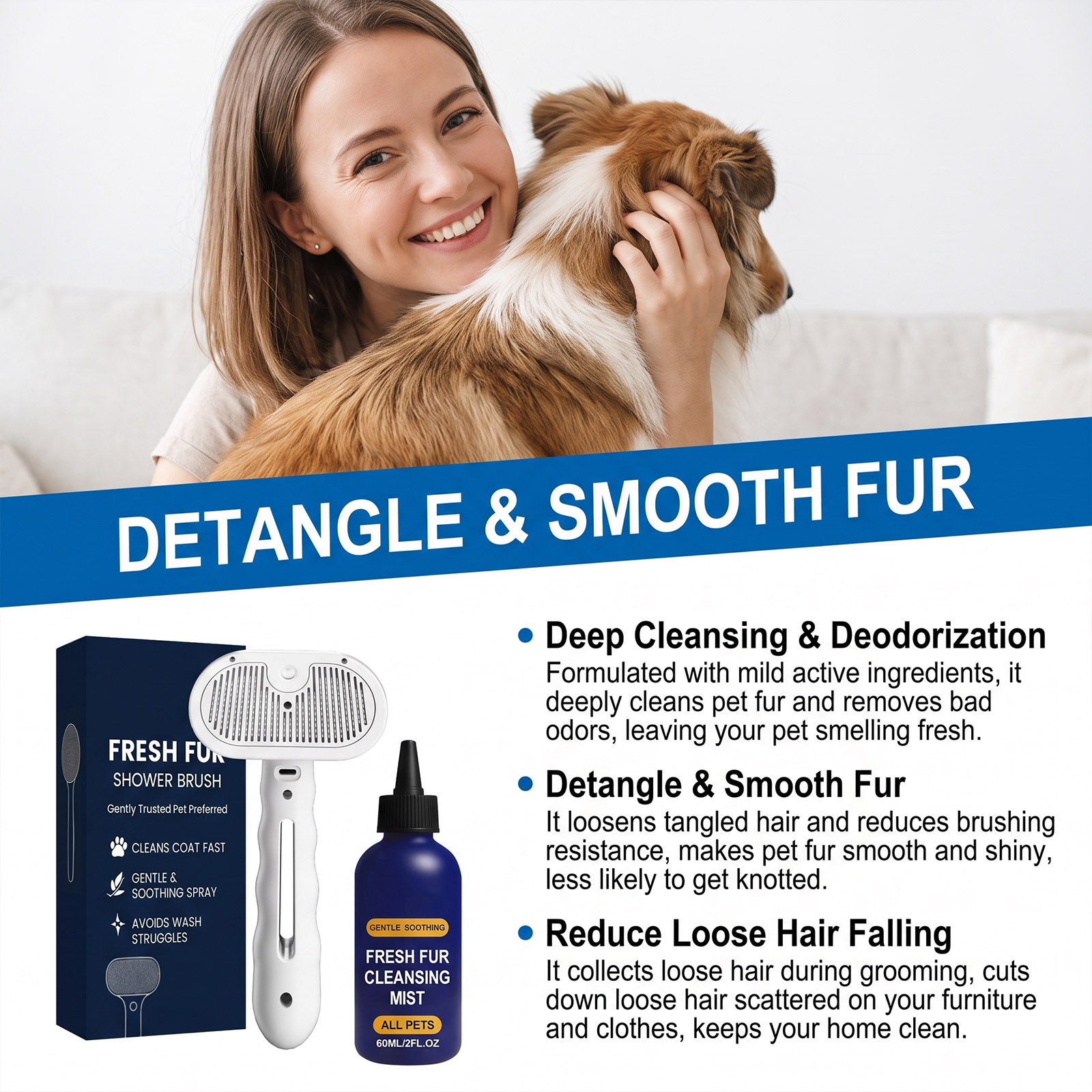 Pet Hair Detangler Spray Set S - огляд і ціна Hair Care Kit